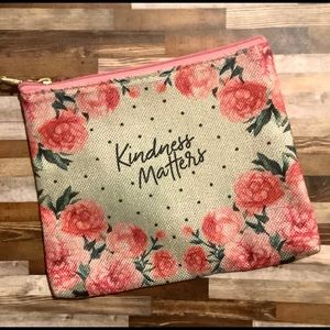 Adorable Burlap Karma Cosmetics Bag